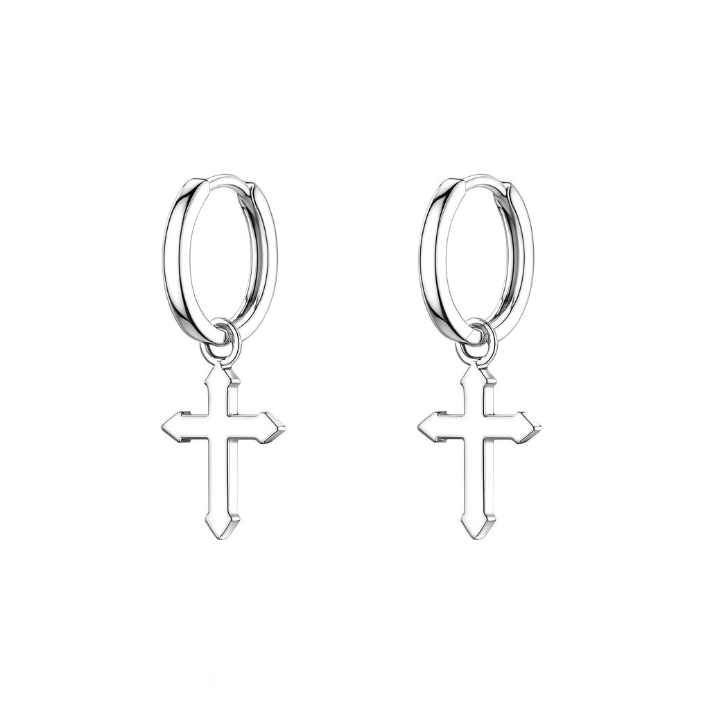 BECHTGOLD Kreuz Hängeohrringe Damen, 925er Silber